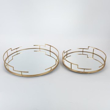 SET 2x Decoratief dienblad diameter 39/30,5 cm