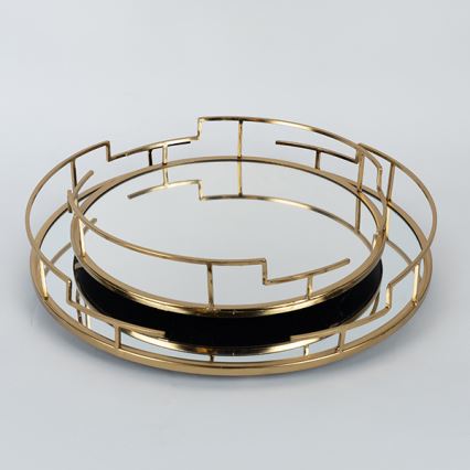 SET 2x Decoratief dienblad diameter 39/30,5 cm