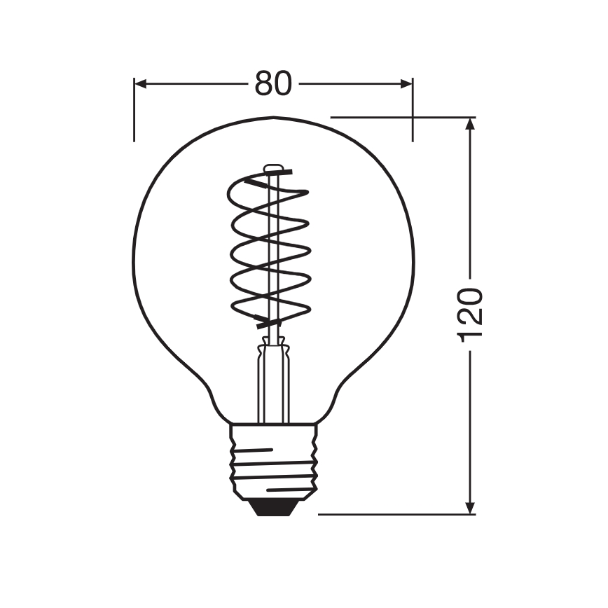 SET 2x dimbare LED-filamentlamp E27/7,8W/230V 1800K - Osram