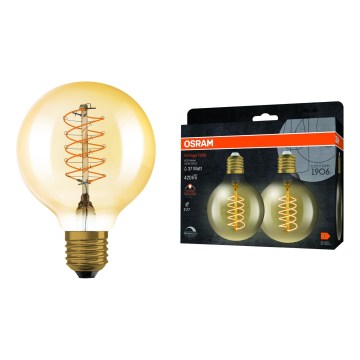 SET 2x Dimbare LED-gloeilamp Vintage filament E27/4,8W/230V 2200K - Osram