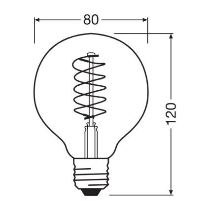 SET 2x Dimbare LED-gloeilamp Vintage filament E27/4,8W/230V 2200K - Osram