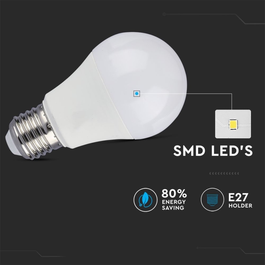 SET 2x Dimbare LED Lamp A60 E27/9W/230V 4000K