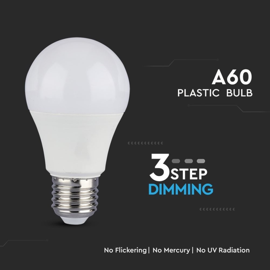 SET 2x Dimbare LED Lamp A60 E27/9W/230V 6400K