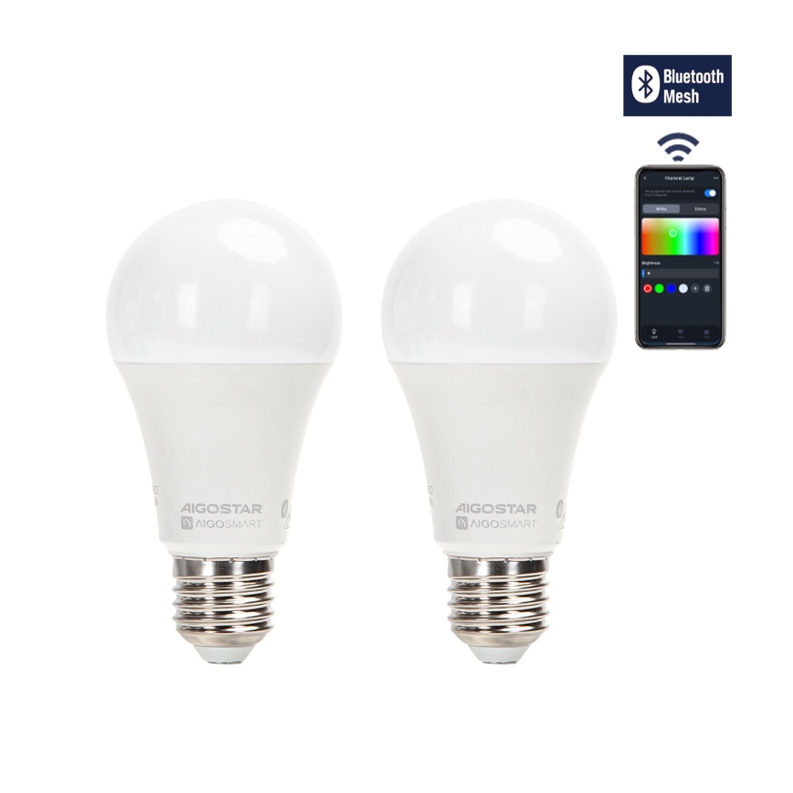 SET 2x LED RGBW dimbare lamp MESH Smart G45 E14/4,5W/230V 2700-6500K + afstandsbediening - Aigostar