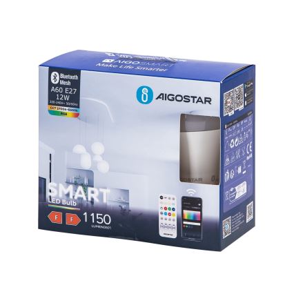 SET 2x LED RGBW dimbare lamp MESH Smart G45 E14/4,5W/230V 2700-6500K + afstandsbediening - Aigostar