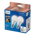 SET 2x Dimbare LED Lamp Philips A60 E27/8W/230V Wi-Fi