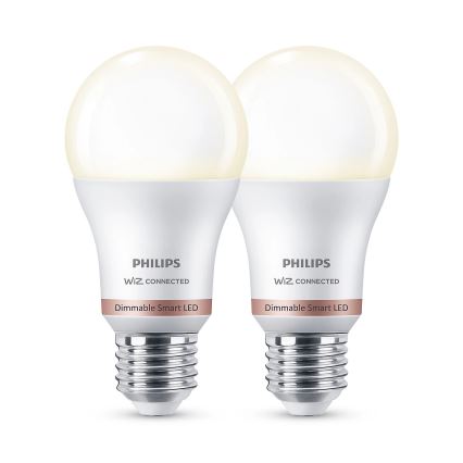 SET 2x Dimbare LED Lamp Philips A60 E27/8W/230V Wi-Fi