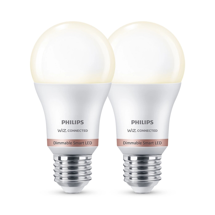 SET 2x Dimbare LED Lamp Philips A60 E27/8W/230V Wi-Fi