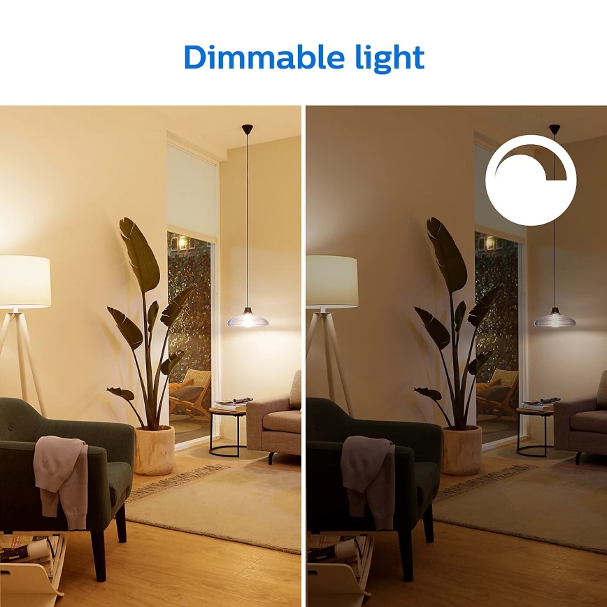 SET 2x Dimbare LED Lamp Philips A60 E27/8W/230V Wi-Fi