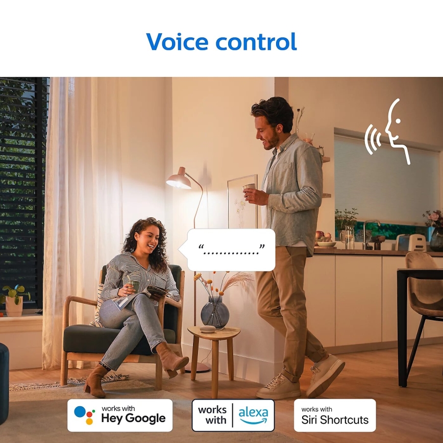 SET 2x Dimbare LED Lamp Philips A60 E27/8W/230V Wi-Fi