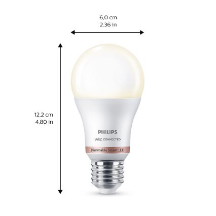 SET 2x Dimbare LED Lamp Philips A60 E27/8W/230V Wi-Fi