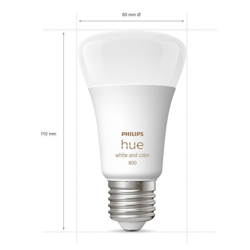 SET 2x Dimbare LED Lamp Philips Hue White And Color Ambiance A60 E27/6,5W/230V 2000-6500K