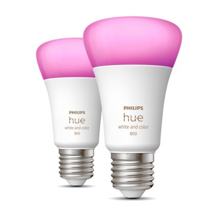 SET 2x Dimbare LED Lamp Philips Hue White And Color Ambiance A60 E27/9W/230V 2000-6500K