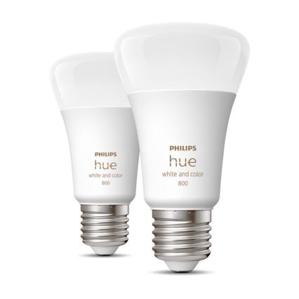 SET 2x Dimbare LED Lamp Philips Hue White And Color Ambiance A60 E27/9W/230V 2000-6500K