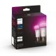 SET 2x Dimbare LED Lamp Philips Hue White And Color Ambiance A60 E27/9W/230V 2000-6500K