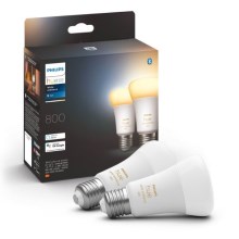 SET 2x Dimbare LED Lamp Philips Hue WHITE AMBIANCE E27/6W/230V 2200-6500K