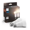 SET 2x Dimbare LED Lamp Philips Hue WHITE E27/9,5W/230V 2700K