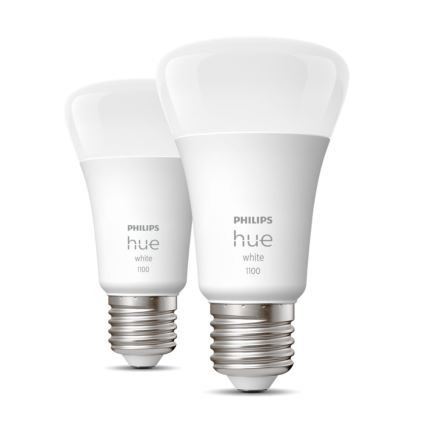 SET 2x Dimbare LED Lamp Philips Hue WHITE E27/9,5W/230V 2700K