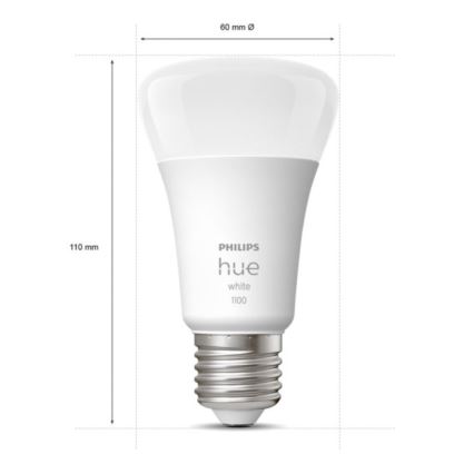 SET 2x Dimbare LED Lamp Philips Hue WHITE E27/9,5W/230V 2700K