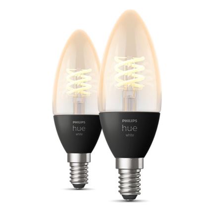 SET 2x Dimbare LED Lamp Philips Hue WHITE FILAMENT E14/4,5W/230V 2100K