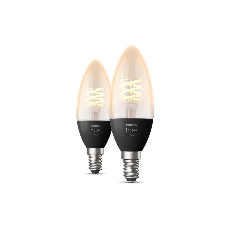 SET 2x Dimbare LED Lamp Philips Hue WHITE FILAMENT E14/4,5W/230V 2100K