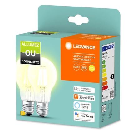 SET 2x Dimbare LED Lamp SMART+ A60 E27/6W/230V 2700K  - Ledvance