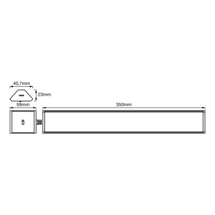 Ledvance - SET 2x Dimbare LED Lichtbalk met Sensor CORNER 2xLED/4,5W/230V