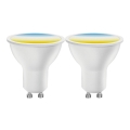 SET 2x dimbare LED-spot MESH Smart GU10/6,5W/230V 2700-6500K + afstandsbediening - Aigostar