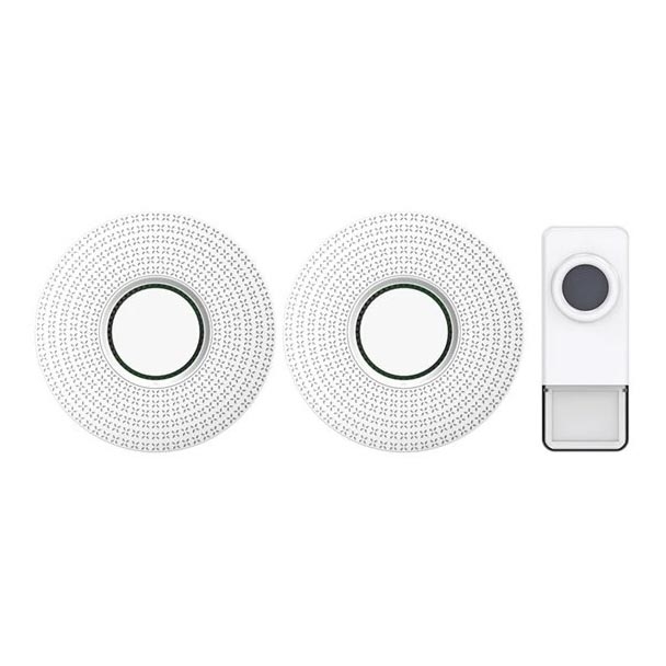 SET 2x Draadloze deurbel met stekker 230V/1xA23 IP55 wit