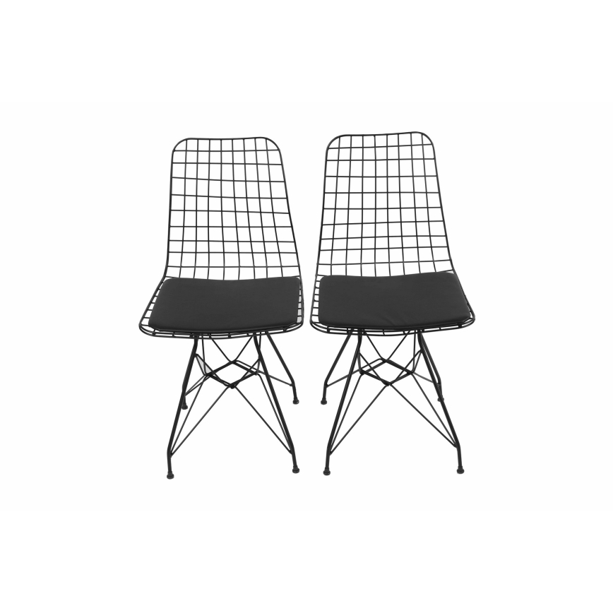 SET 2x Eetkamerstoel MINDERLI zwart