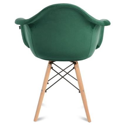 SET 2x Eetkamerstoel NEREA 80x60,5 cm groen/beuken