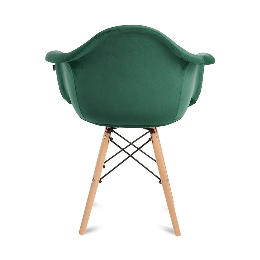 SET 2x Eetkamerstoel NEREA 80x60,5 cm groen/beuken