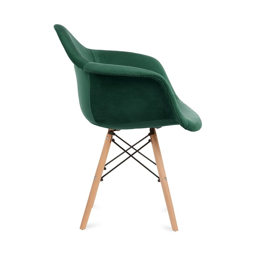 SET 2x Eetkamerstoel NEREA 80x60,5 cm groen/beuken