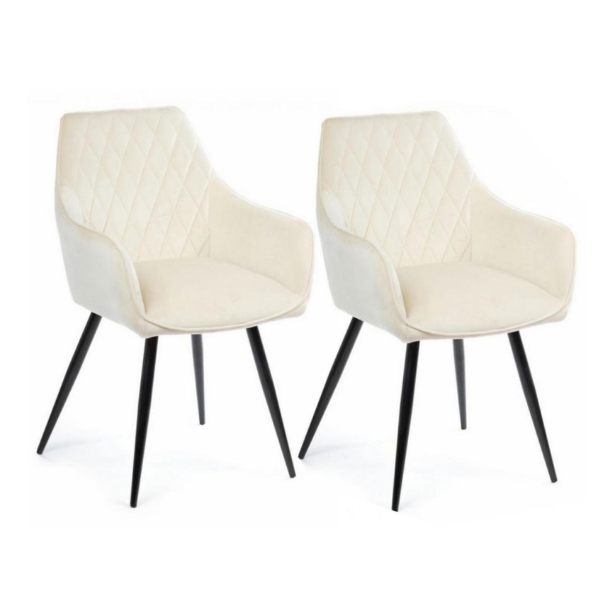 SET 2x Eetkamerstoel SAMETTI creamy