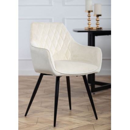 SET 2x Eetkamerstoel SAMETTI crème