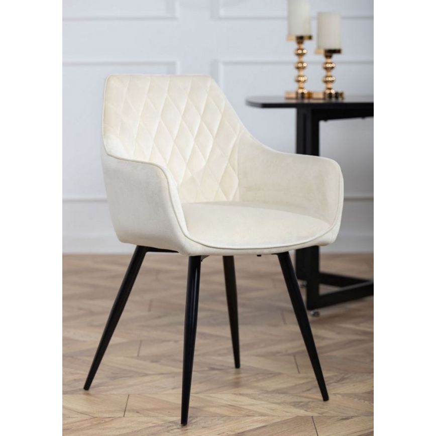 SET 2x Eetkamerstoel SAMETTI crème