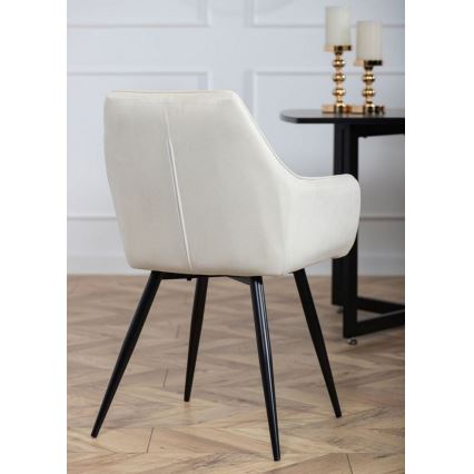 SET 2x Eetkamerstoel SAMETTI crème