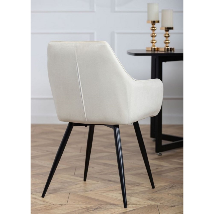 SET 2x Eetkamerstoel SAMETTI crème