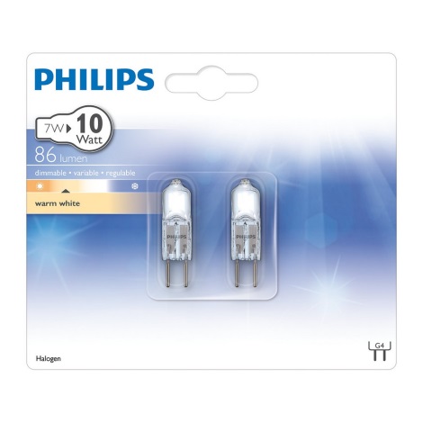 gemakkelijk Leerling onduidelijk SET 2x Halogeenlamp Philips G4/7W/12V | Lampenmanie