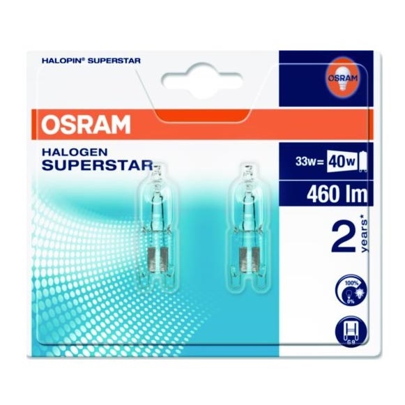 SET 2x Halogeenlamp SUPERSTAR G9/33W/230V 2700K - Osram