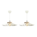 SET 2x Hanglamp aan een koord 1xE27/60W/230V wit diameter 52 cm