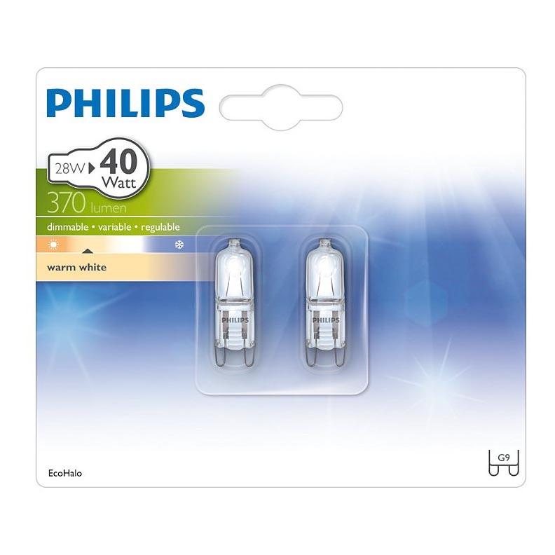 SET 2x Industrie Lamp Philips ECOHALO G9/28W/230V 2800K