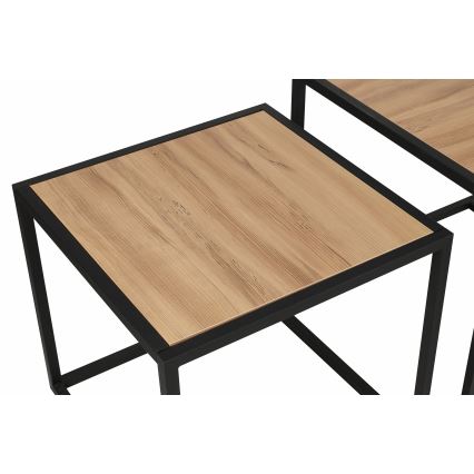 SET 2x Koffie Tafel ATLANTIS bruin/zwart