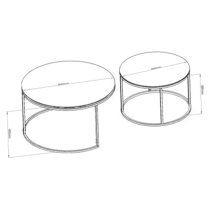 SET 2x Koffie Tafel BELARUS  zwart