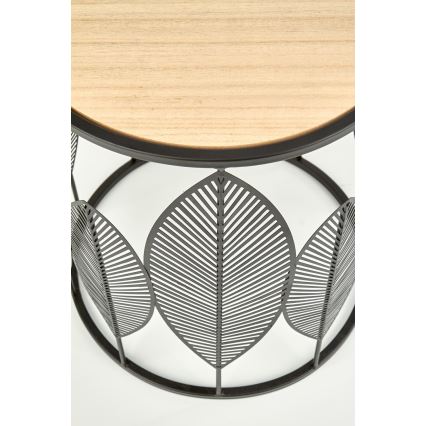 SET 2x Koffie Tafel FOLLA diameter 33/40 cm zwart