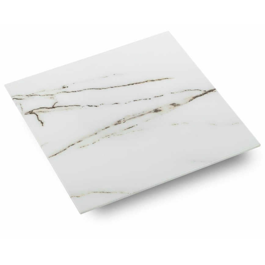 SET 2x Koffie Tafel LIGHT 42x45 cm goud/wit marmeren decor