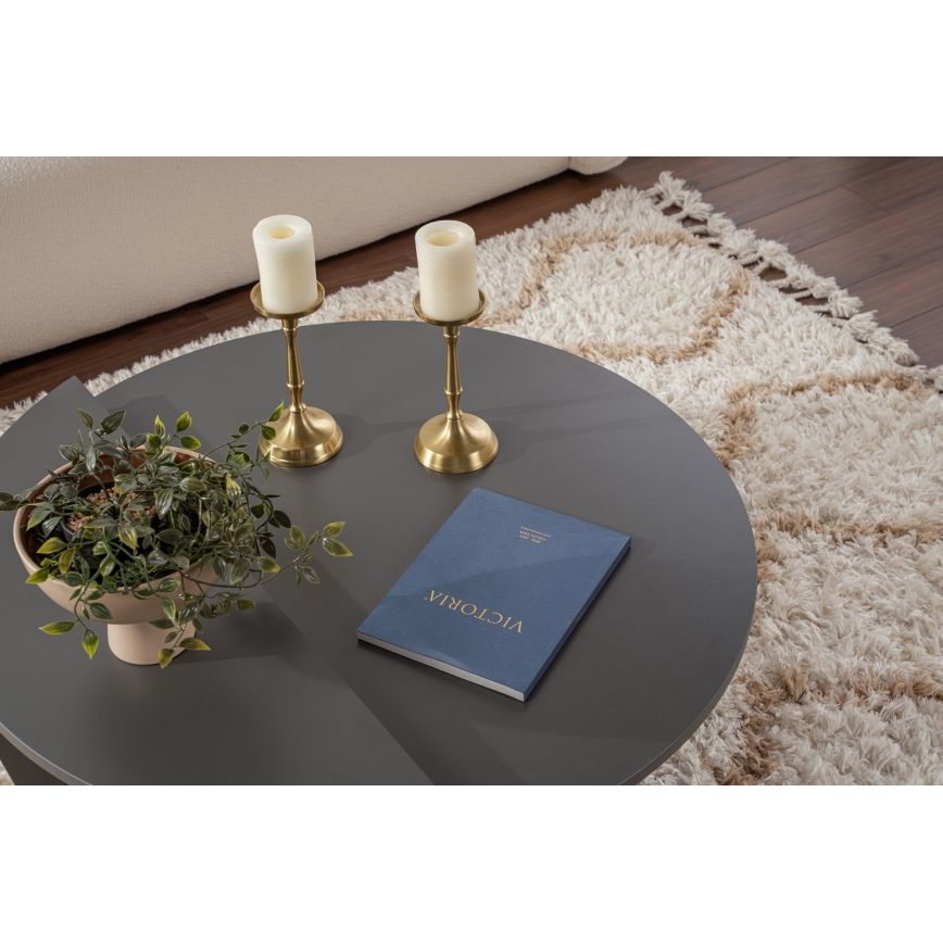 SET 2x Koffie Tafel ORION antraciet