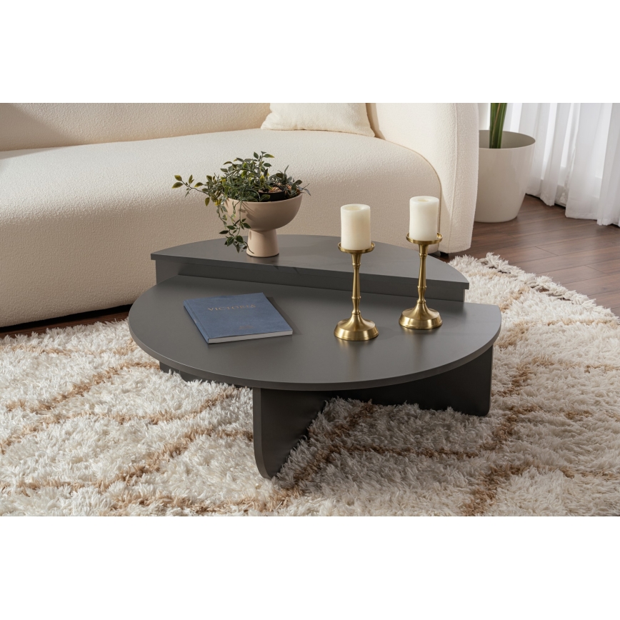 SET 2x Koffie Tafel ORION antraciet