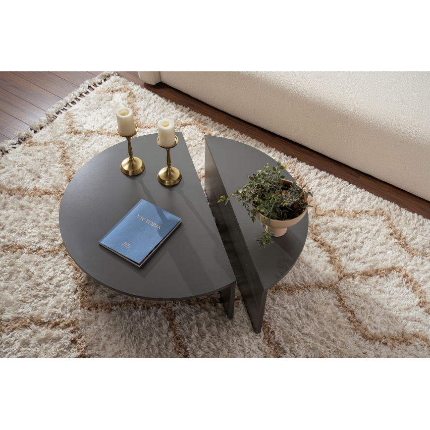 SET 2x Koffie Tafel ORION antraciet