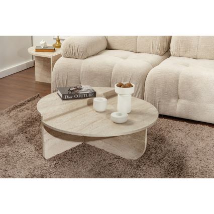 SET 2x Koffie Tafel ORION beige